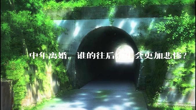 中年离婚，谁的往后余生会更加悲惨？